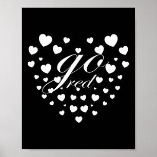 Red Heart Health Month Tee American Heart Health 1 Poster