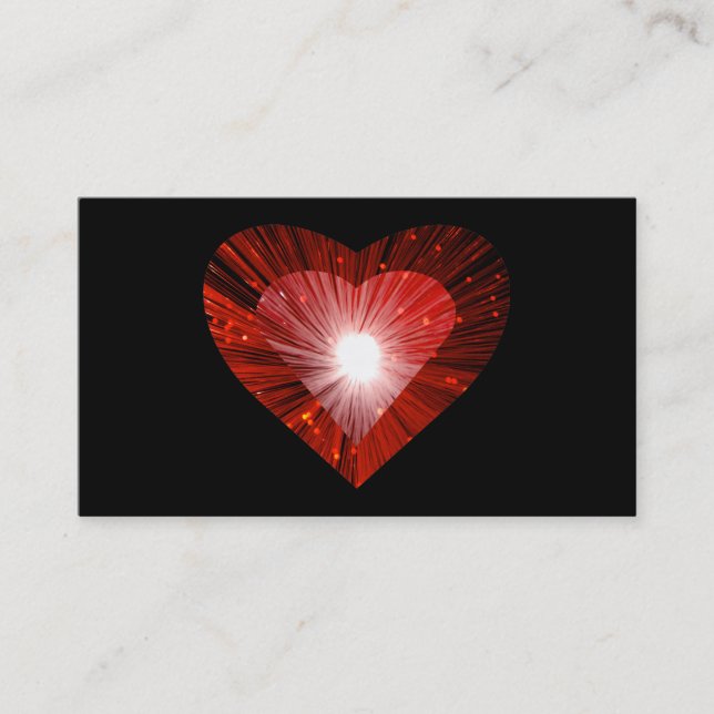Red Heart 'heart' business card black (Front)