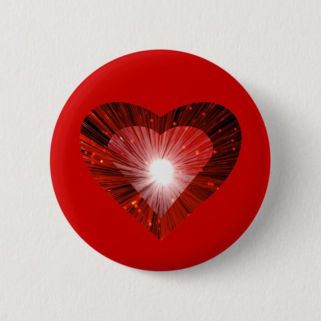 Red Heart 'heart' button badge red (Front)