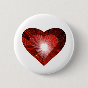 Red Heart 'heart' button badge white