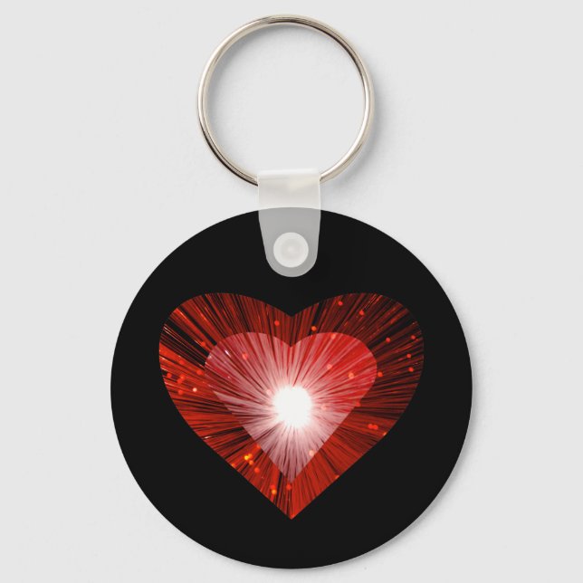 Red Heart 'heart' keychain black (Front)