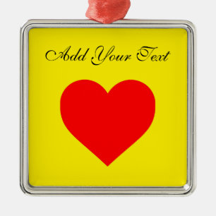Red Heart Heat Personalised Metal Tree Decoration