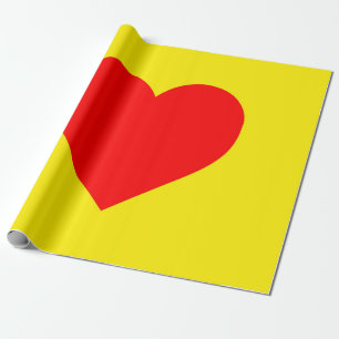 Red Heart Heat Pop Art Wrapping Paper