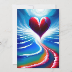 Red heart holiday card