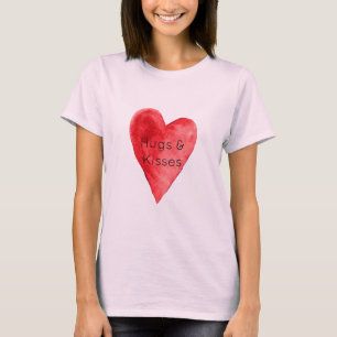 Red Heart Hugs Kisses T-Shirt