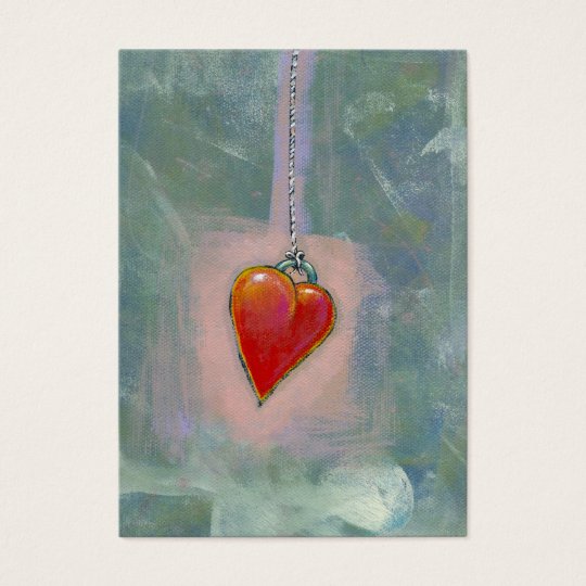 Red heart human condition expressive modern art business card