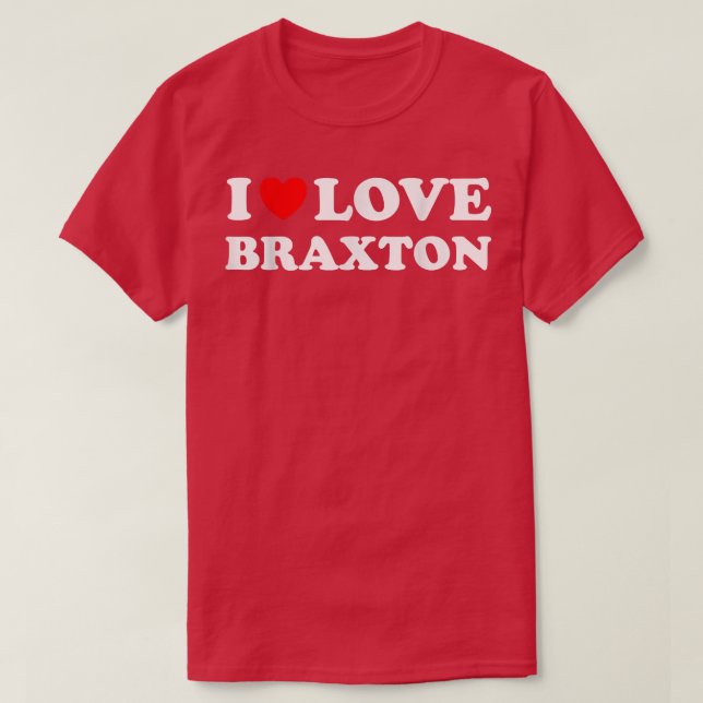 Red Heart I Love Braton  T-Shirt (Design Front)