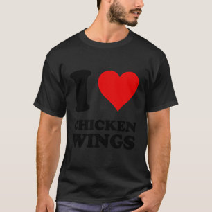 Red Heart I Love Chicken Wings T-Shirt