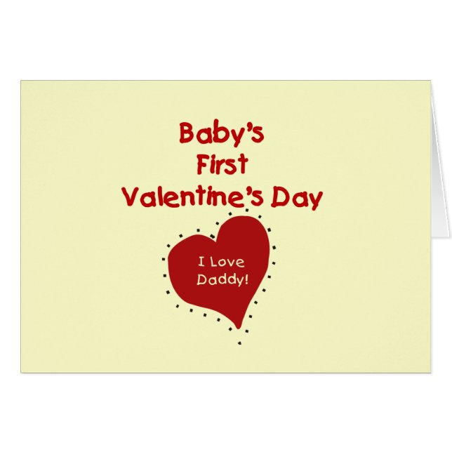 Red Heart I Love Daddy First Valentines Day (Front Horizontal)