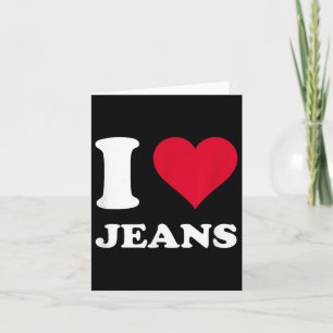 Red Heart I Love Jeans Card
