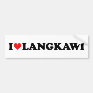 Red Heart I Love Langkawi Car Bumper Sticker