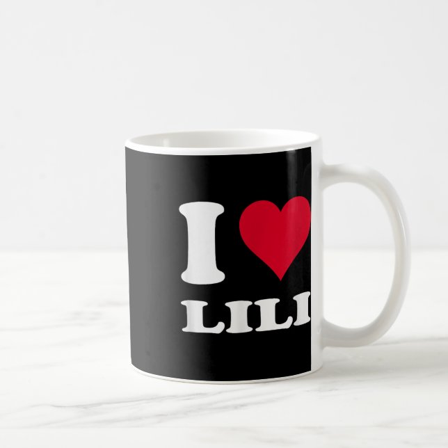 Red Heart I Love Lili  Coffee Mug (Right)