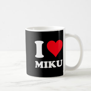 Red heart i love miku coffee mug