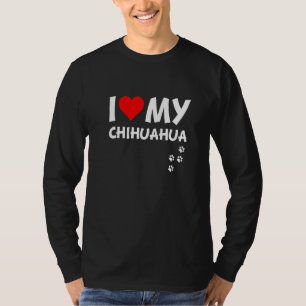 Red Heart I Love My Chihuahua T-Shirt