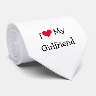 Red Heart I Love My Girlfriend Tie