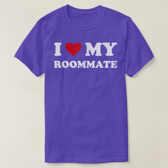 Red Heart I Love My Roommate Funny Friend  T-Shirt (Design Front)