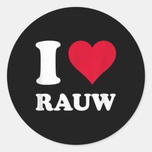 Red Heart I Love Rauw Classic Round Sticker