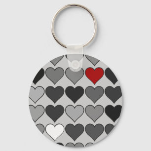 red heart in the crowd key ring