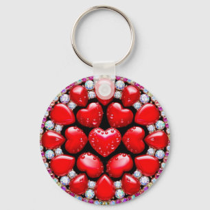 Red Heart Jewellery Circle Key Ring