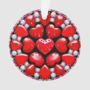 Red Heart Jewellery Circle Ornament