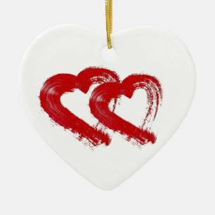 Red Heart Just Married Ornament