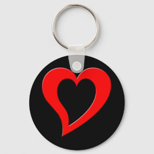red heart key ring