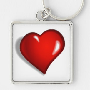 RED HEART KEY RING