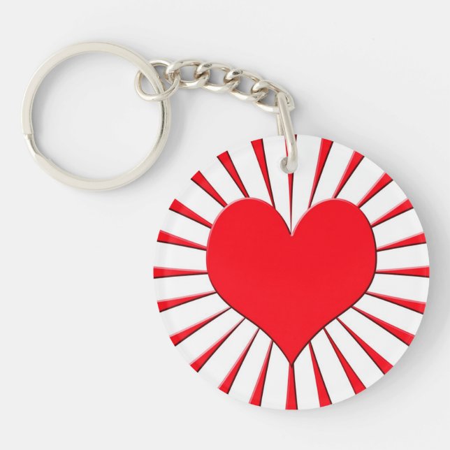 Red heart key ring (Front)