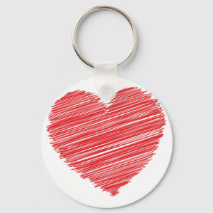 Red heart key ring
