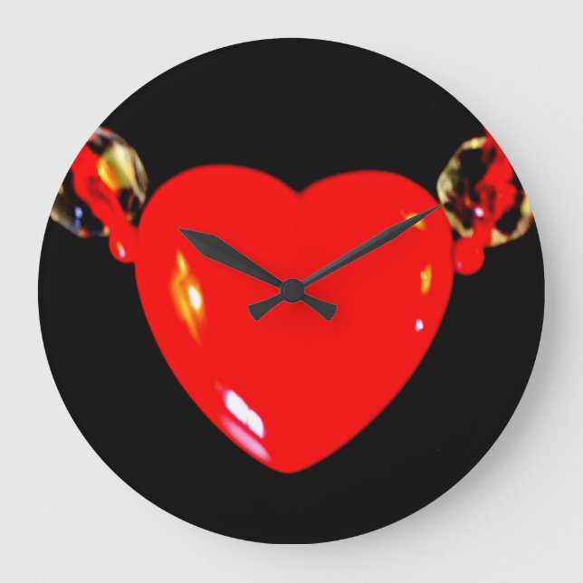 Red Heart Large Clock (Front)