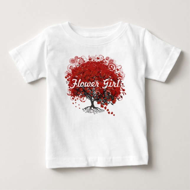 Red Heart Leaf Tree Baby T-Shirt (Front)