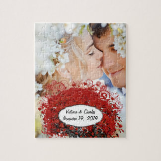 Red Heart Leaf Tree Jigsaw Puzzle