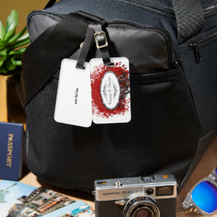 Red Heart Leaf Tree Luggage Tag