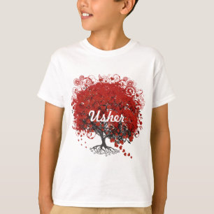 Red Heart Leaf Tree T-Shirt