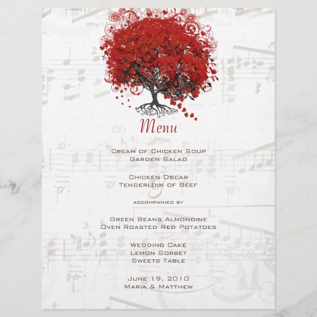 Red Heart Leaf Tree Wedding (Front)