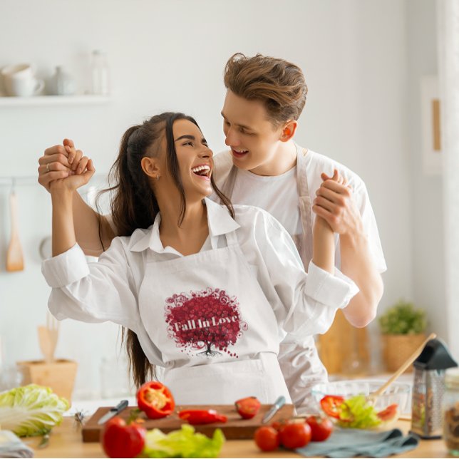 Red Heart Leaf Tree Wedding  Standard Apron (Creator Uploaded)