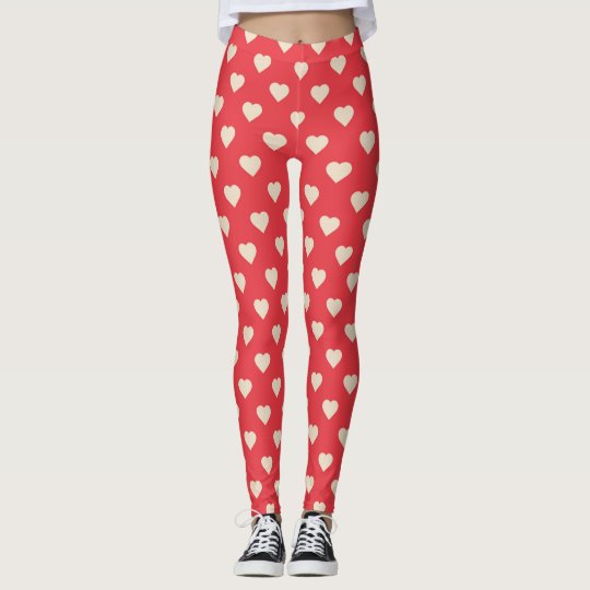 Red heart leggings Clearance
