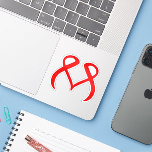 Red Heart Letter M Representing Love