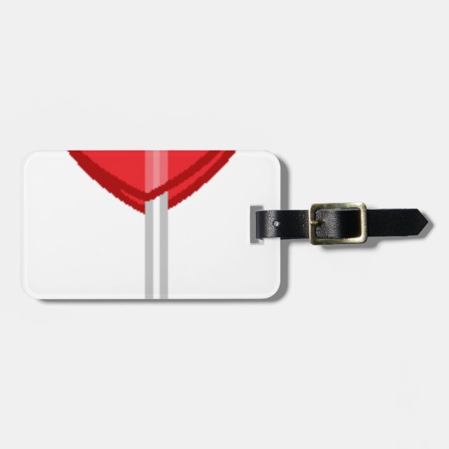 red heart lollipop luggage tag (Front Horizontal)