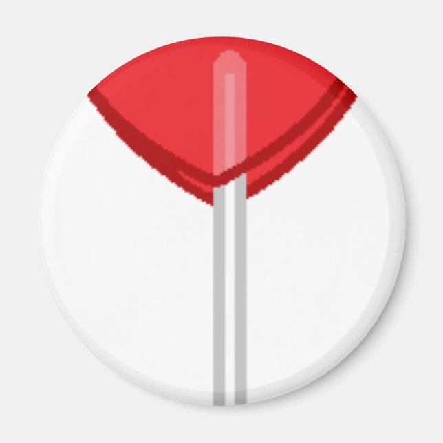 red heart lollipop magnet (Front)