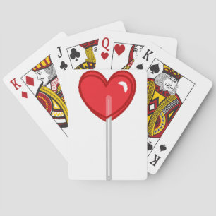 red heart lollipop playing cards