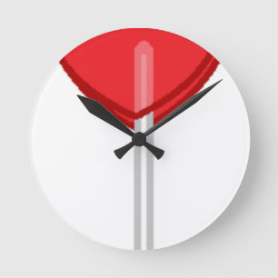 red heart lollipop round clock