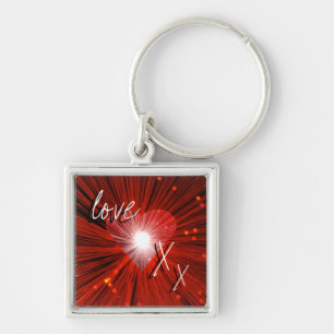 Red Heart 'love and kisses' keychain