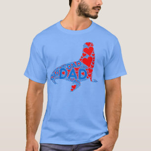 Red Heart Love Blue Dad  Cute Seal Daddy Father's  T-Shirt