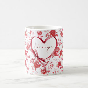 Red Heart Love Bow Coffee Mug