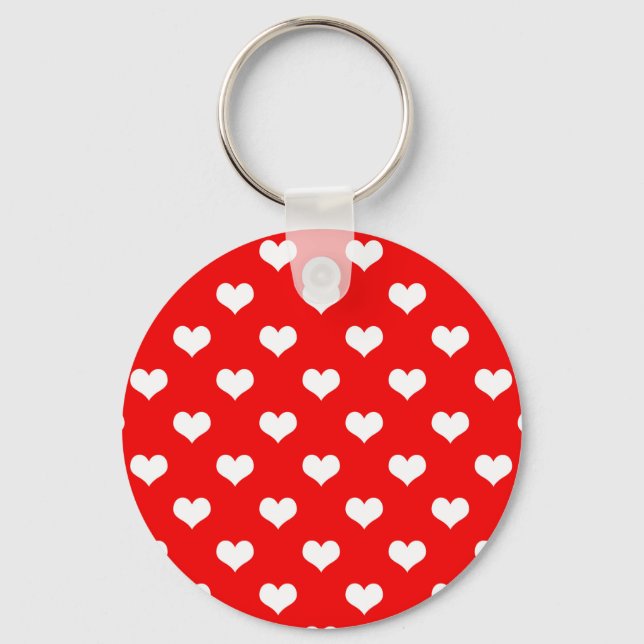 Red Heart Love Design  Key Ring (Front)