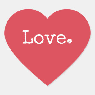 Red Heart Love Envelope Seal Sticker