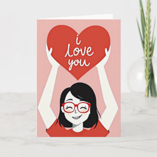 Red Heart Love Faux Gold Foil Card