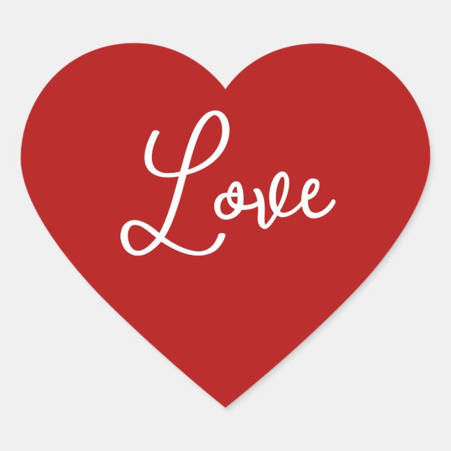 Red Heart ''LOVE'' for Valentine's Heart Sticker (Front)