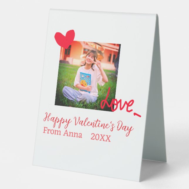 Red heart love happy valentine's day add photo nam (Front)